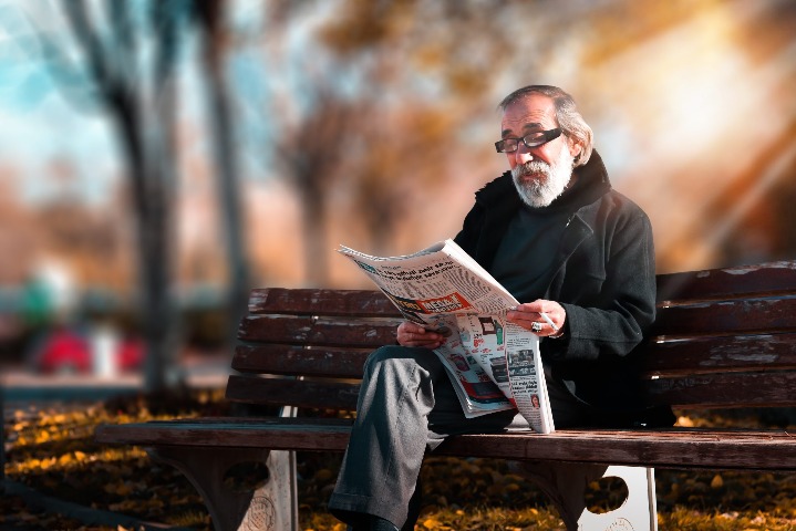 Elderly Man Reading